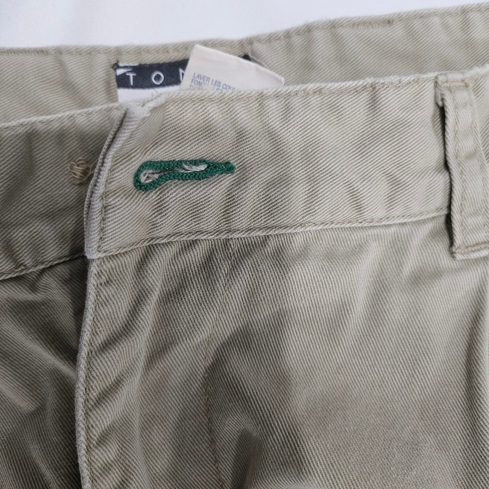 Tommy Hilfiger Mens Pleated Chino Pants Khaki Tan Cotton Twill 36x32 (Fits 36x30 - Picture 3 of 7